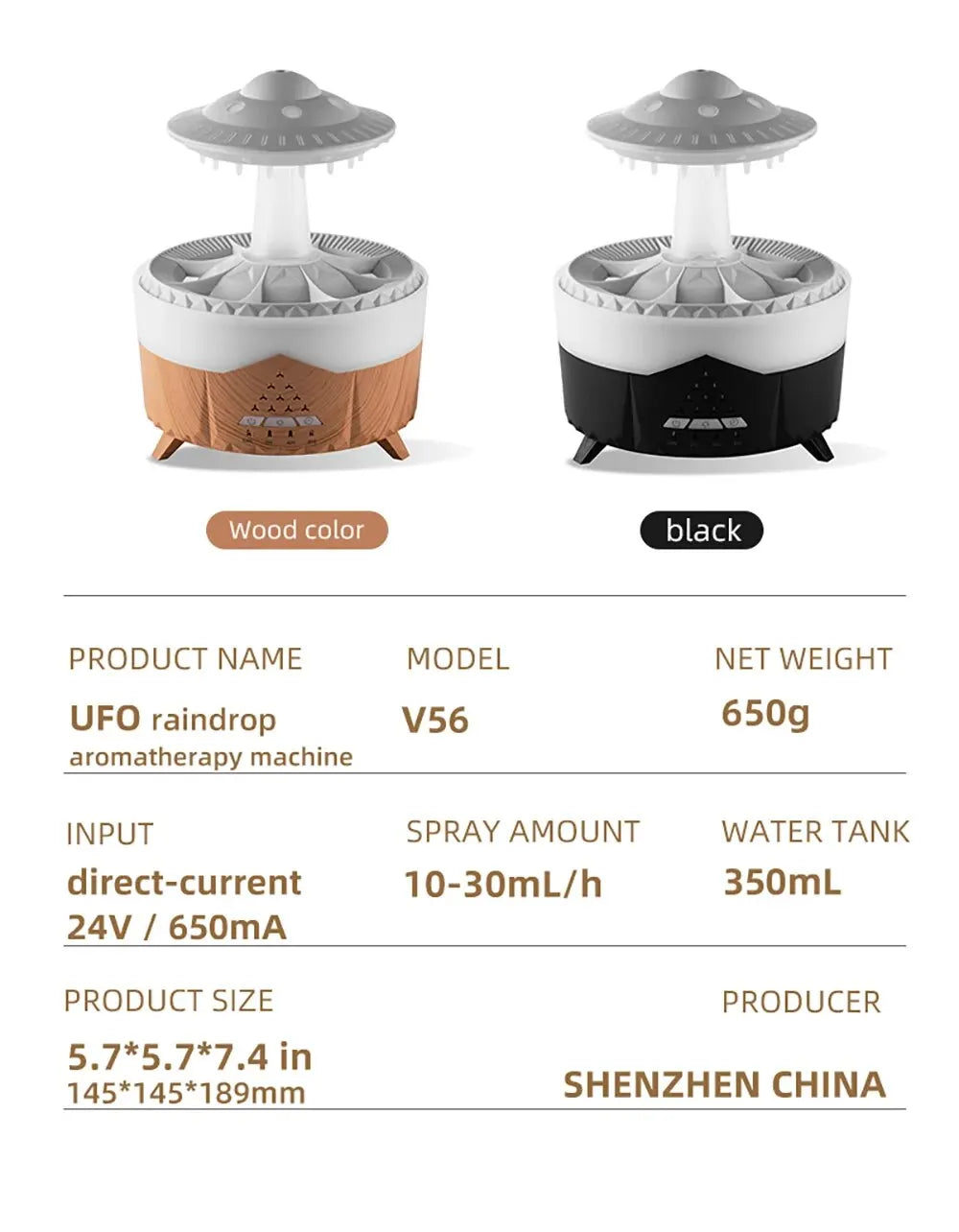 2025 ufo Air Humidifier Ultrasonic Aromatherapy Diffusers Mist Maker Fragrance Essential Oil Aroma Difusor Remote control