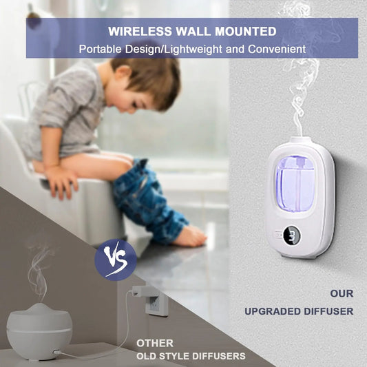 Upgrade Wall Mounted Essential Oil Diffuser,Perfume,4 Modes Humidifier,Wireless Car Air Freshener Deodorization Bathroom Home