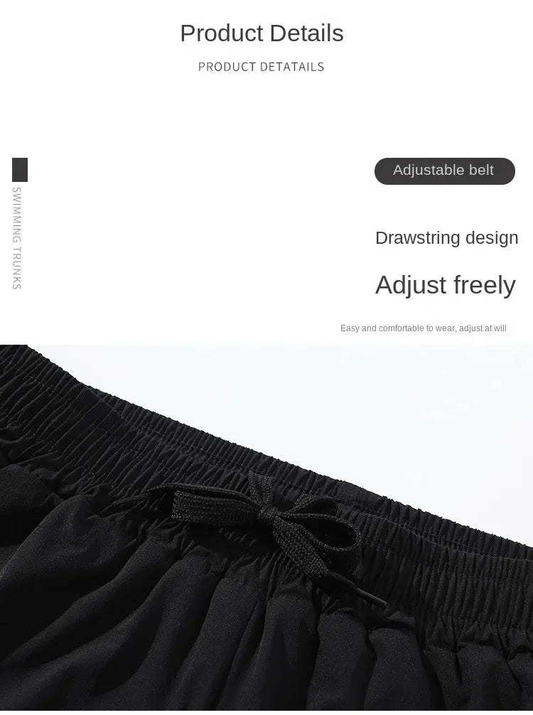 Men's Aloe Pants Athletic Shorts Two-Layer Swim Trunks: Quick-Drying, Stylish & Comfortably Fit for Beach, Pool & Hot Spring
