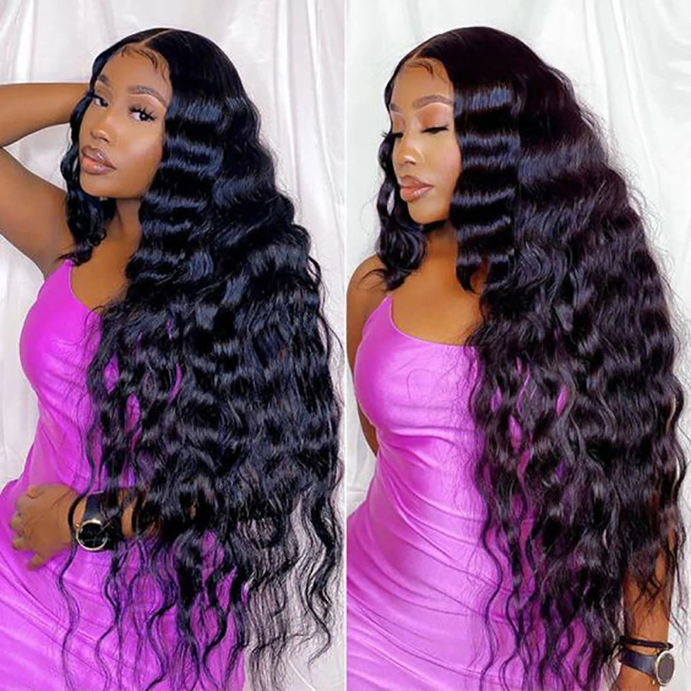 30 40 Inch Loose Wave 13x4 13x6 HD Lace Frontal Wig 250% Raw Hair Brazilian Deep Wave Curly Wigs Human Hair Preplucked For Women