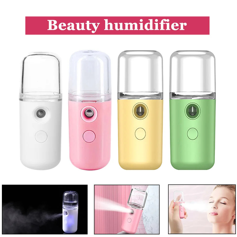 30ml Nano Mist Sprayer Visual Water Tank Portable Face Steamer Mini Beauty Device Handy Hydrating Sprayer for Eyelash Extensions