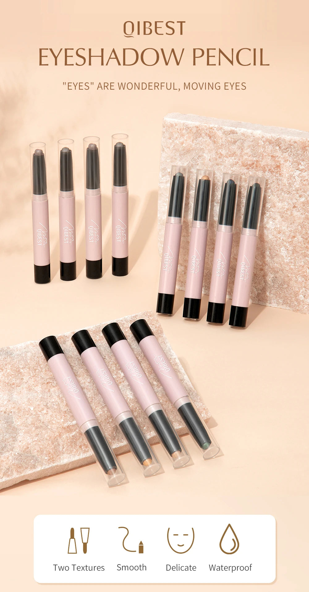 12 Colors Pearlescent Eyeshadow Pencil Waterproof Long Lasting Glitter Shimmer Eye Shadow Pen Eyeliner Stick Eyes Makeup Tools