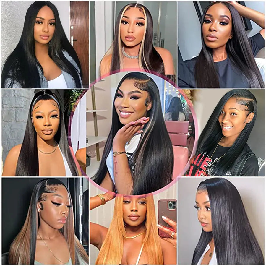 200 Density Transparent 13x6 Straight Lace Front Wig Brazilian Remy Human Hair 13x4 360 Lace Frontal Human Hair Wigs For Women