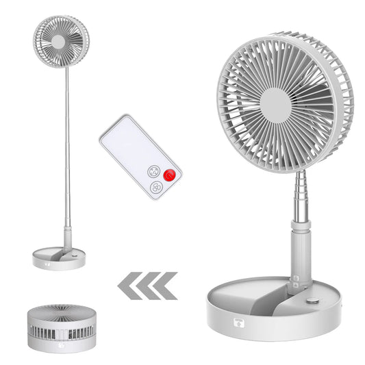 UNITEDTIME Desk and table fan, Foldable Fans Portable Travel Fan Battery Operated or USB Powered,Adjustable Height,My Foldaway