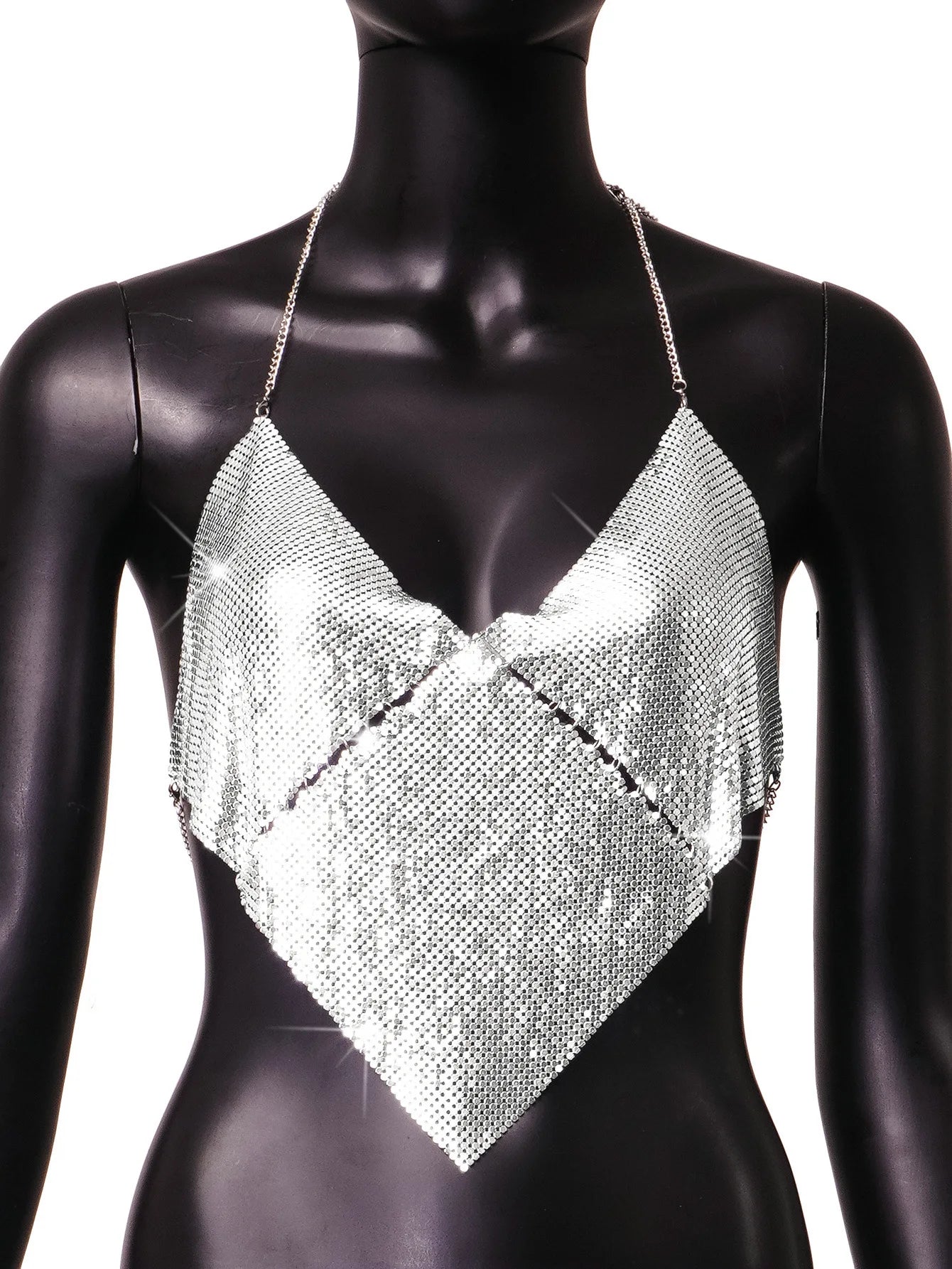 Metal Sequin Top V-Neck Tops Golden Leopard Pattern Nightclub Streetwear for Women Nightclub Party Bounce wear