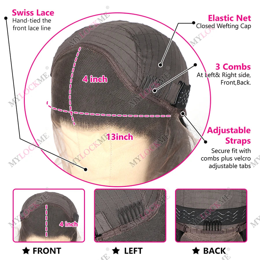 200 Density Transparent 13x6 Straight Lace Front Wig Brazilian Remy Human Hair 13x4 360 Lace Frontal Human Hair Wigs For Women