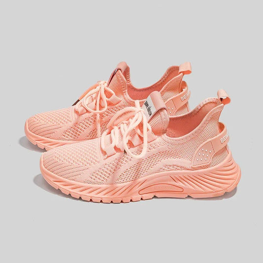 Women Fly Weave Mesh Breathable Sneakers 2023 New Flat Casual All-match White Sport Shoes Female Outdoor Running Shoes