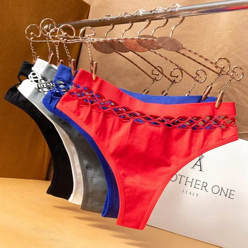 Sexy G-string Thongs Women Panties Hollow Out Slip Femme Breathable Underwear Female Exotic Lingerie Underpants Plus Size S-XXL
