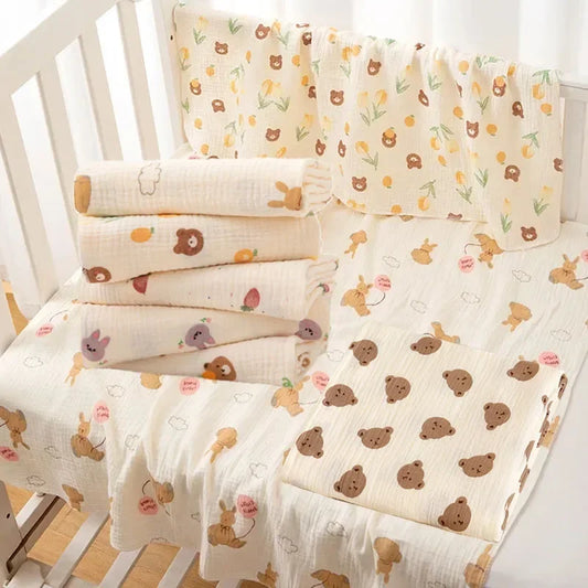 80x80cm Baby Receive Blanket for Newborn Cotton Muslin Swaddle Blanket Bedding Infant Bath Towel Baby Items Mother Kids