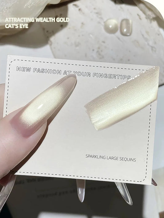 1-24pcs TC Autumn And Winter Sweet Bright Gold Wealth Gold Cat Eye Gel Nail Polish Versatile And Elegant Nail Art Nail Supplies