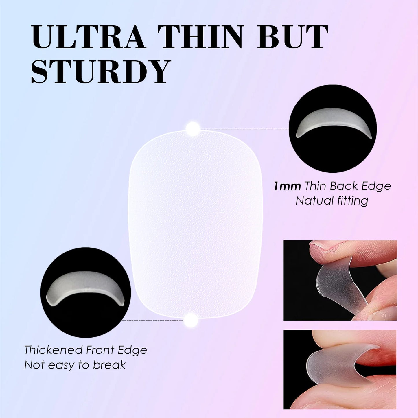 New 300pcs Matte Fake Nails NO Polishing Press on False Nails Medium Short Design High Matt Soft Gel Nail Tips for Extension