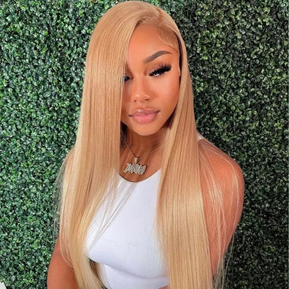 27 Honey Blonde Wig Human Hair 13x6 Hd Lace Frontal Wig 200 Density 13x4 Hd Transparent Preplucked Straight Human Hair Wigs