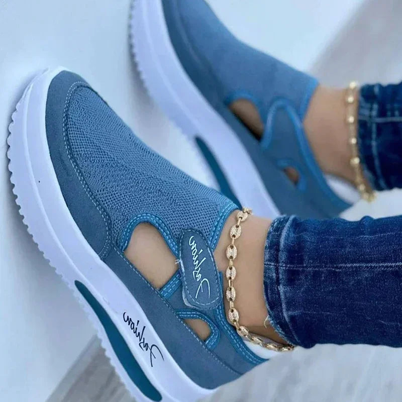 NEW Designer Brand Red Blue Women Sneakers High Quality Tennis Female Canvas Casual Shoes Ladies Platform Hollow Out Sport Shoes