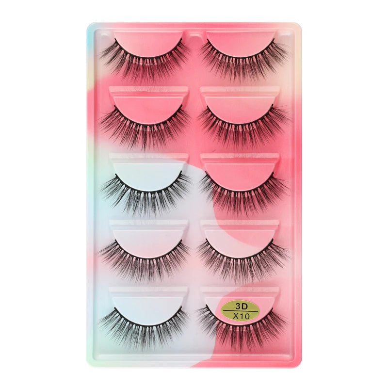 3/5 Pairs Fake Lashes Natural Long False Eyelashes Extension Fluffy 3D Mink Lashes Wispy Strip Eyelashes Makeup Tools maquillaje