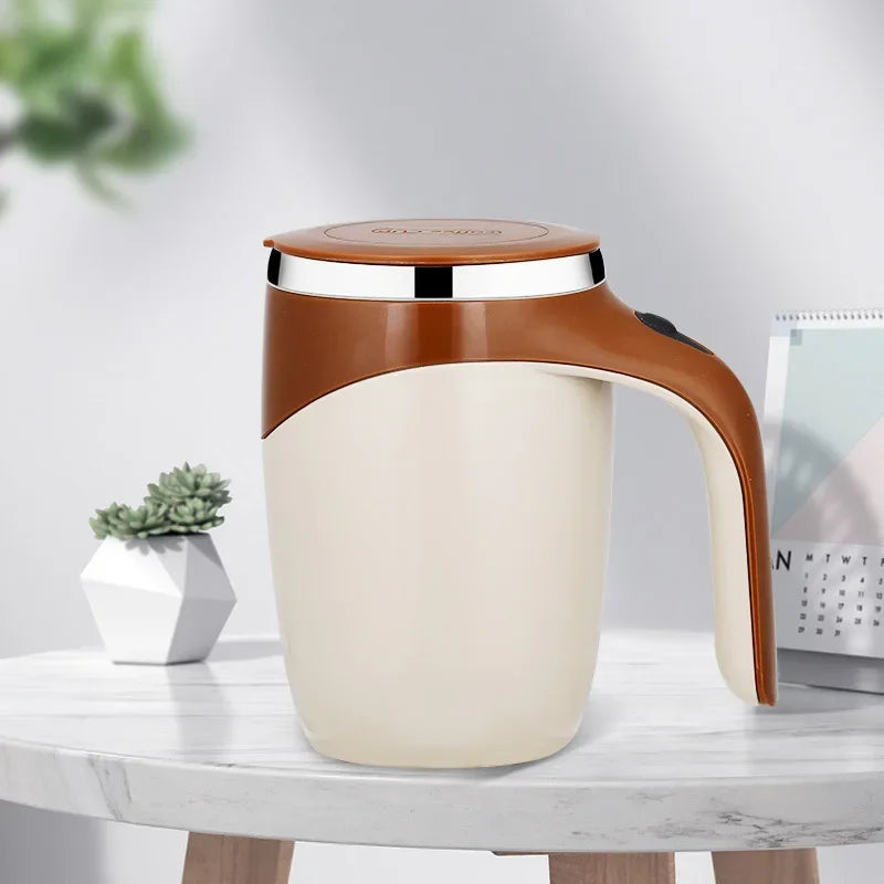 Automatic Mixing Cup Battery Portable Coffee Electric Mixing Stainless Steel Rotary Magn，