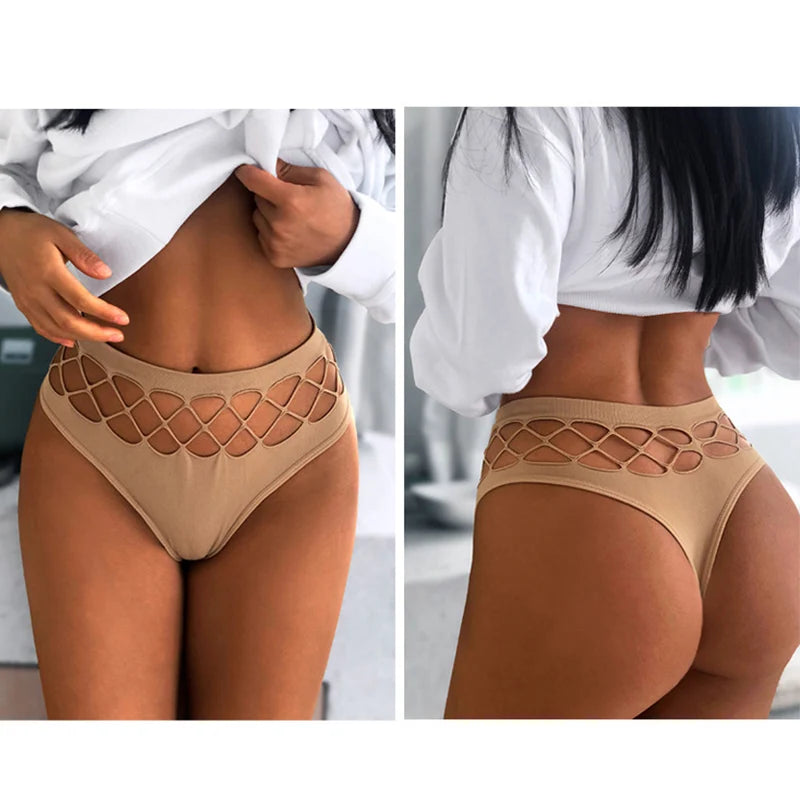 Sexy G-string Thongs Women Panties Hollow Out Slip Femme Breathable Underwear Female Exotic Lingerie Underpants Plus Size S-XXL