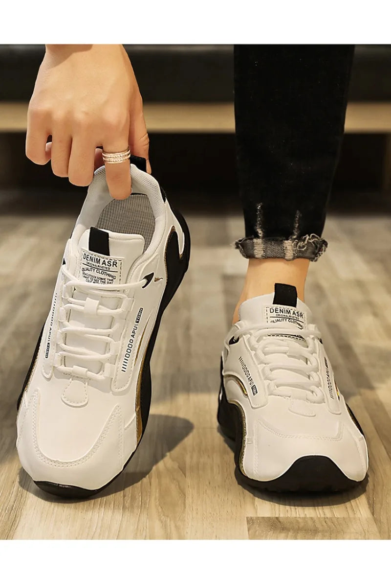 Luxury Men's Sneakers High Quality Leather Casual Shoes for Men Fashion All-match Sport Shoes Platform Comfor Men Running Shoes