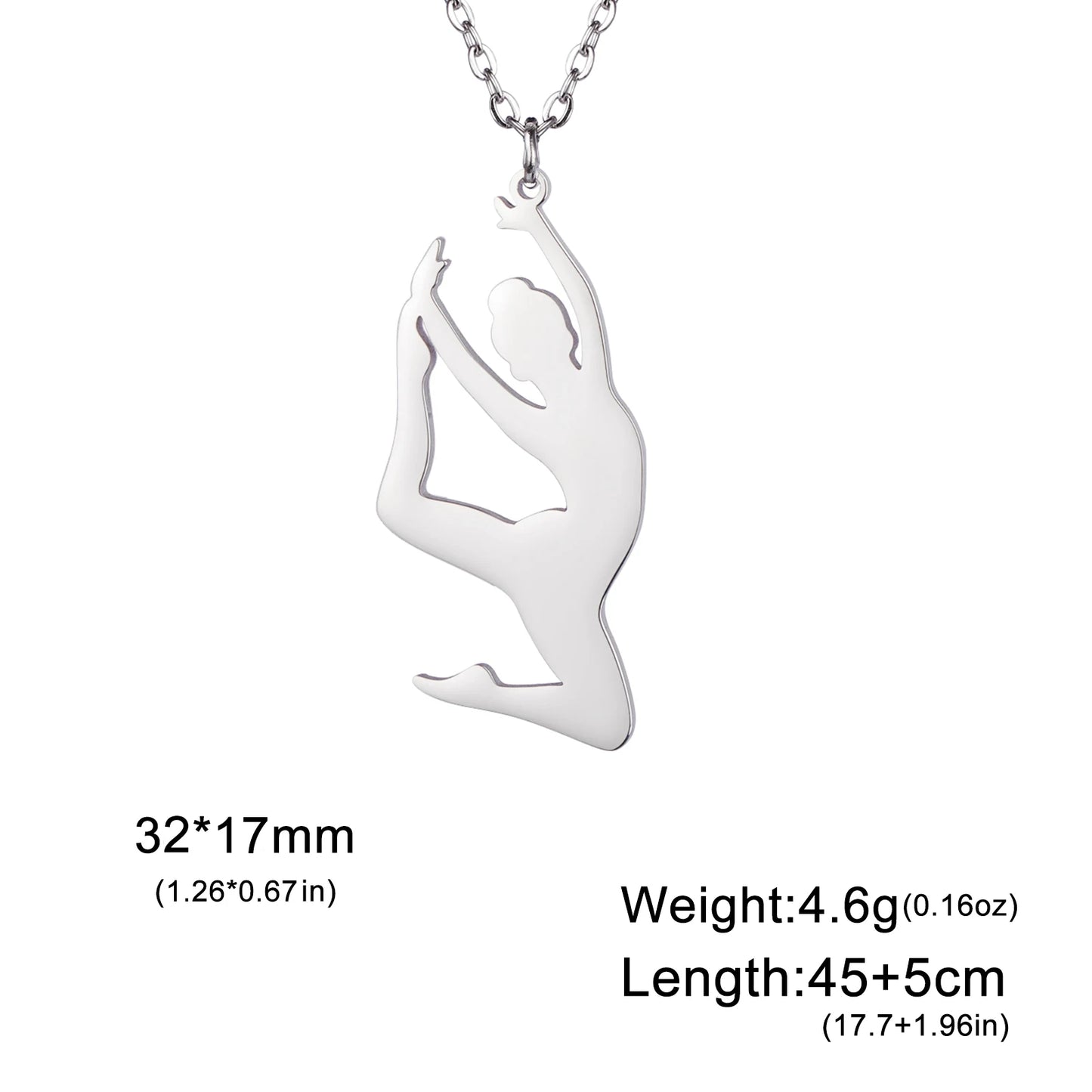 Rhythmic Gymnastics Necklace Women Trend 2025 Gymnast Stainless Steel Jewelry BFF Dancer Girl Sport Accessories Mother Day Gift