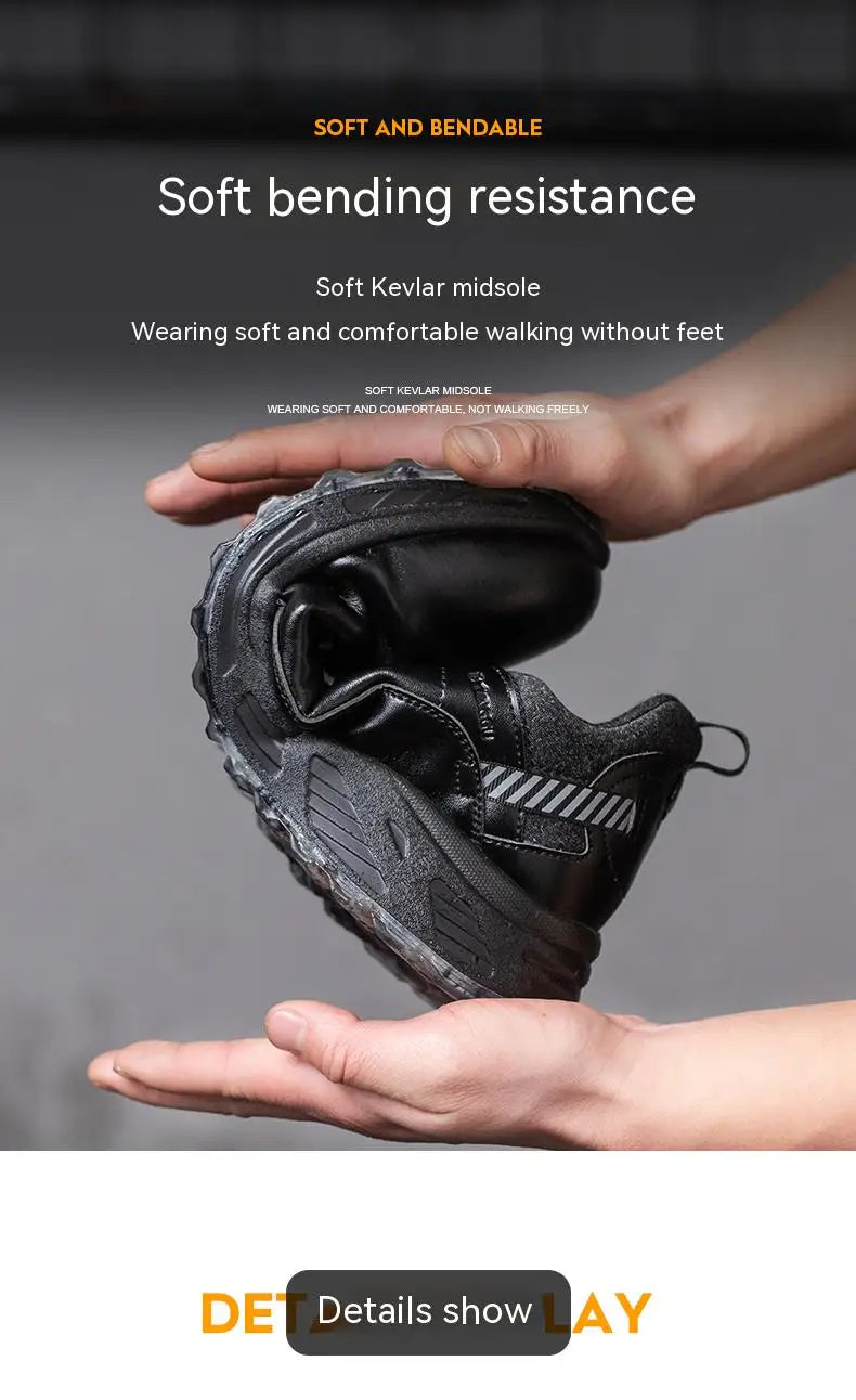 Rotating Button Security Protective Boots Men New Safety Shoes Men Anti-smash Anti-puncture Work Shoes Fashion Men Sport Shoes