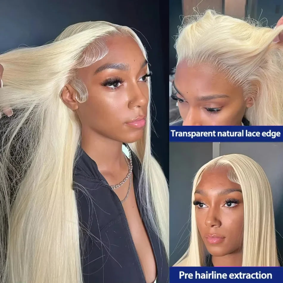 Brazilian blonde 613 30 inch bone straight human hair wigs 13x6 lace frontal wig 250 density 13x4 lace front wig for black women