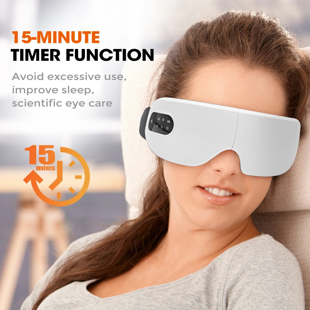 Smart Eye Massager Vibration Eye Care Massage Instrument Bluetooth Music Heated Eyemask Dry Fatigue Relief Portable Foldable