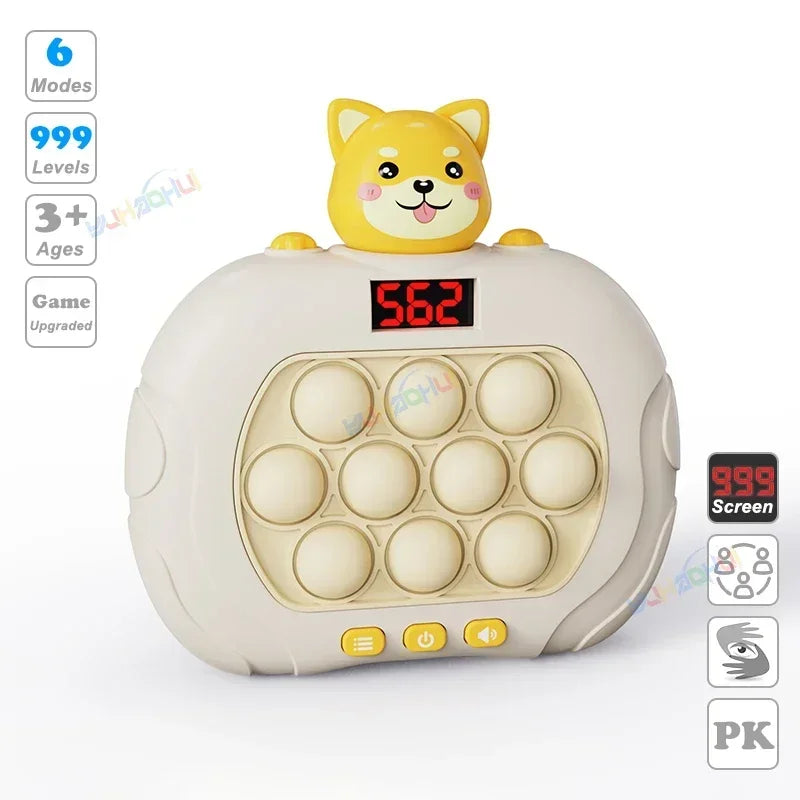 999 Level Electronic Pop Quick Push Bubbles Game Machine Kids Cartoon Fun Squeezing Toys Anti Stress Sensory Bubble Toy Gifts
