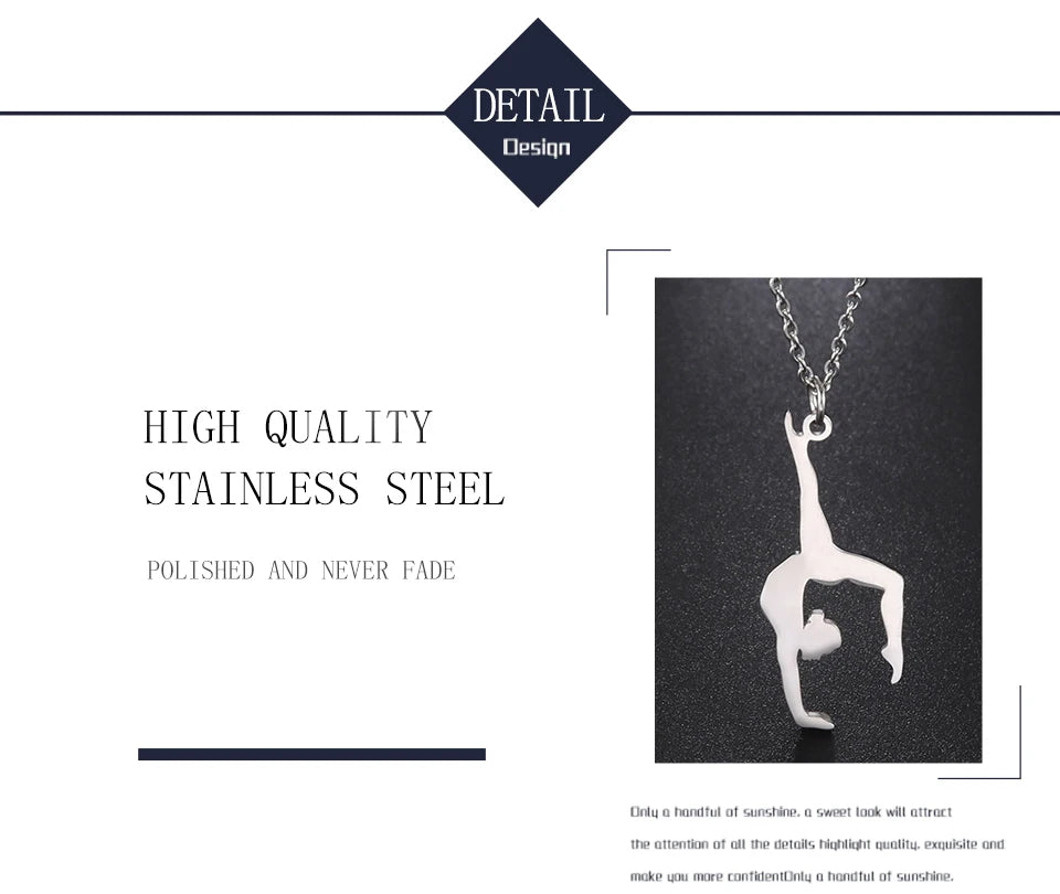 Rhythmic Gymnastics Necklace Women Trend 2025 Gymnast Stainless Steel Jewelry BFF Dancer Girl Sport Accessories Mother Day Gift