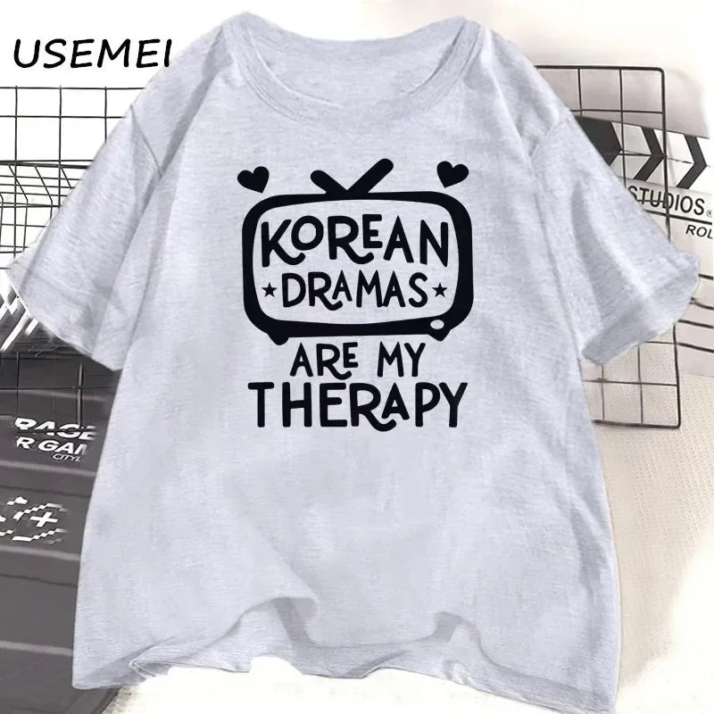 K-Drama T-shirt Women's Korean Drama T-shirt Short Sleeve Plus Size T-shirt Women's Street Casual Women's T-shirt