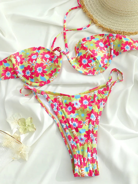 Push Up Swimsuit 2025 Bikinis Print Women Swimwear Cup Biquinis Brazilian Bikini Sets 2024 Bathing Suits Beach Wear Summer