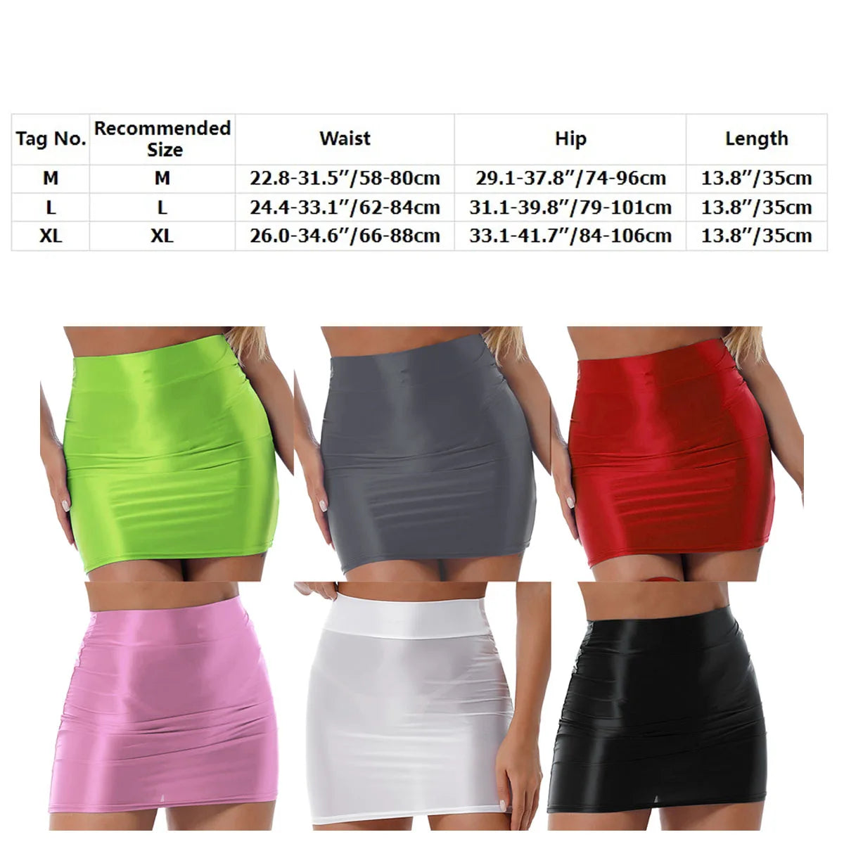 Womens Glossy Mini Skirts Solid Color Shiny Low Rise Elastic Waistband Pool Party Nightclub Ruffled Skirt Bikini Cover Ups