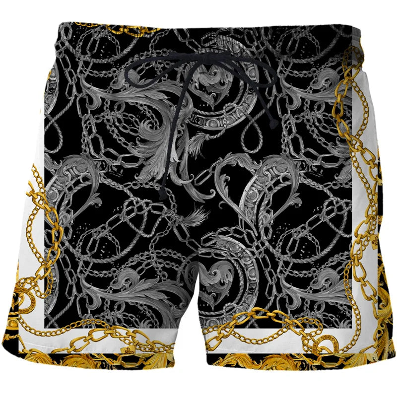 3D Printing Luxury Beach Shorts Pants Men Hawaii Vacation Essentials Swim Trunks Casual Gym Surf Swimsuit Kids Board Ice Shorts