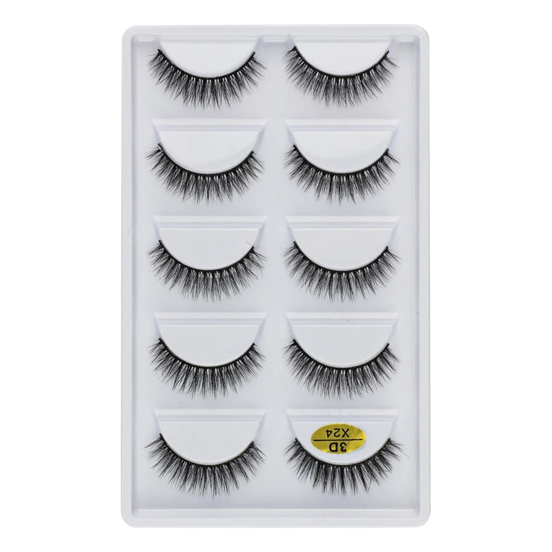 3/5 Pairs Fake Lashes Natural Long False Eyelashes Extension Fluffy 3D Mink Lashes Wispy Strip Eyelashes Makeup Tools maquillaje
