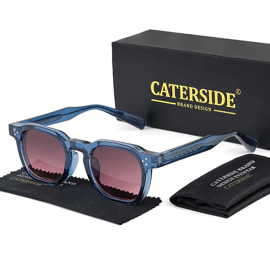 CATERSIDE Retro Square Men Sunglasses Punk Small Frame Personalized Design Sun Glasses Women Travel Party Business Festival Gift