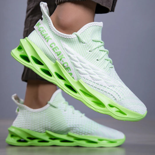 YRZL Sneakers Men Mesh Breathable Running Sport Shoes Man Light Soft Thick Sole Hole Mens Shoes Athletic Sneakers for Men