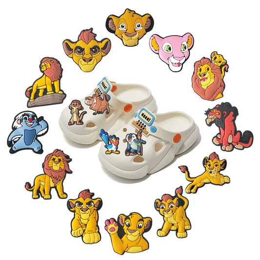 10-16pcs MINISO The Lion King Shoes Charms PVC Shoe Accessories DIY Shoe Buckle Clogs Sandal Decoration For Kids X-mas Gifts