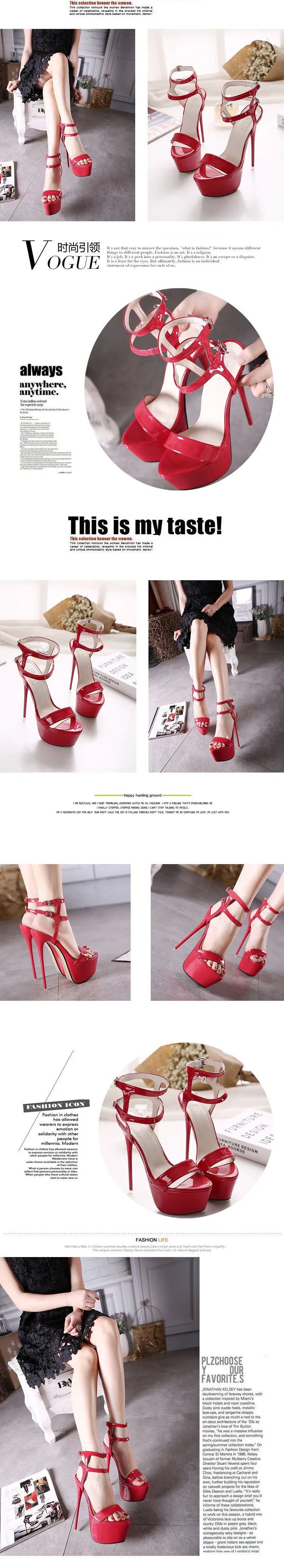 Summer 17cm High Heels Sandals Women Sexy Peep Toe Platform Ankle Buckle Strap Super-high Heel Shoe Party Pumps Gladiator Sandal