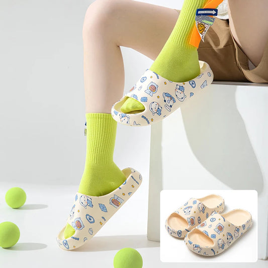 Kawaii Bubu Dudu Bear Slippers Summer Home Bathroom Anti-skid Bottom Outdoor Soft Shoes Cartoon Sandal Girl Gift  Anime Figure