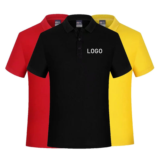Men's shirt customization/design logo short sleeved polo shirt DIY logo top casual work advertising team/commemorative polo