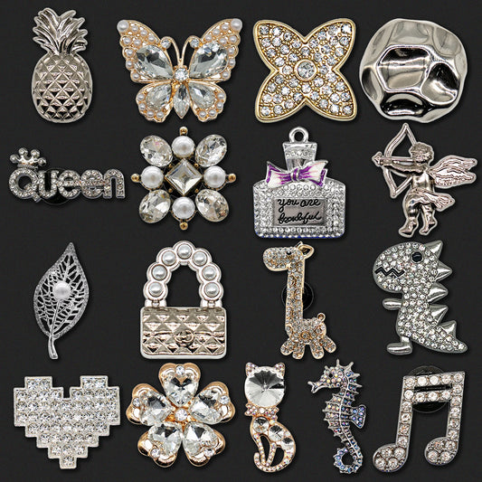 1pcs Butterfly Heart Designer Metal Shoe Charms Luxury Decorations for Sandal Pins for Women Girls Gifts Shoe Accessories