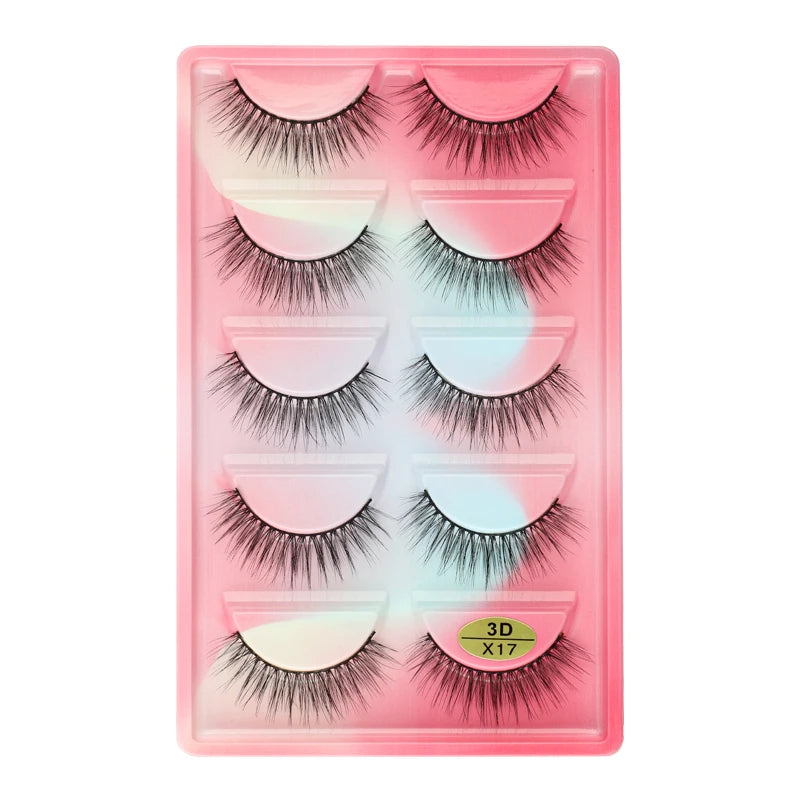 3/5 Pairs Fake Lashes Natural Long False Eyelashes Extension Fluffy 3D Mink Lashes Wispy Strip Eyelashes Makeup Tools maquillaje