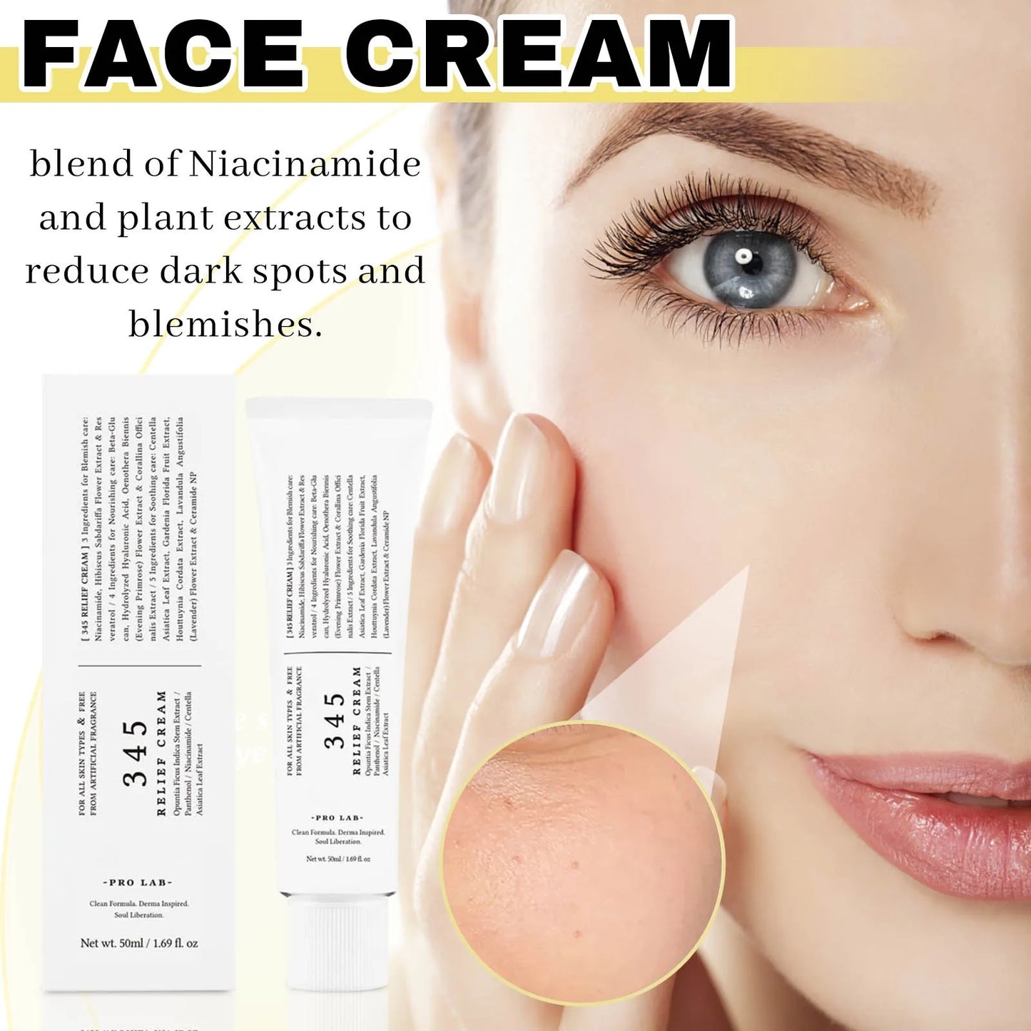 (1/4 PC) Hot 345 Soothing Cream Daily Facial Moisturizer Spots Treatmenty Soothing Repairs Moisturizing