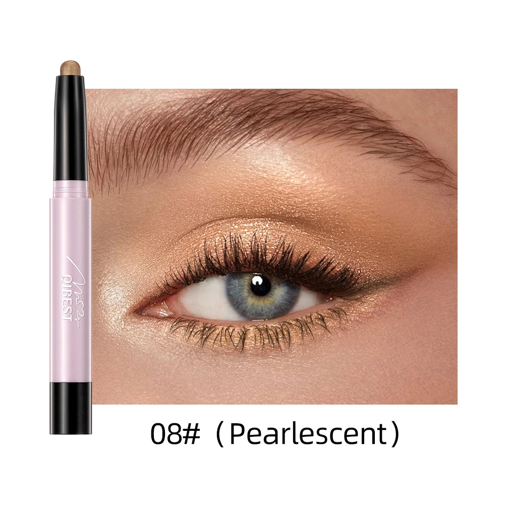 12 Colors Pearlescent Eyeshadow Pencil Waterproof Long Lasting Glitter Shimmer Eye Shadow Pen Eyeliner Stick Eyes Makeup Tools