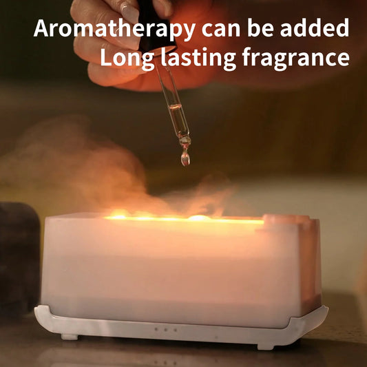 New Mini Desktop Simulation Flame Humidifier 7-Color Night Lights Can add Essential Oil Timing Setting USB Diffuser Aromatherapy