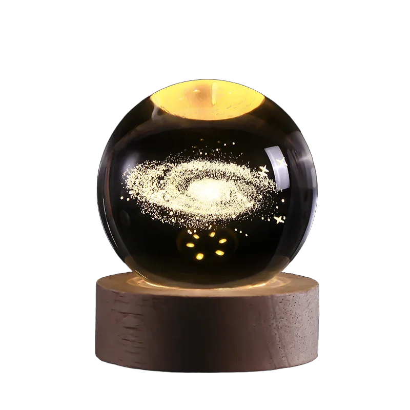 3D Crystal ball Crystal Planet Night Light DIY Laser Engraved Solar System Globe Astronomy Birthday Gift Home Desktop Decoration