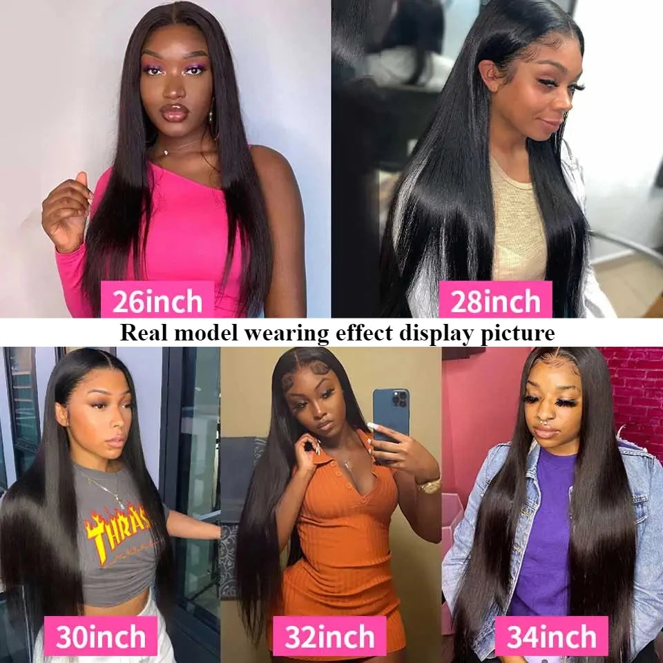 360 Transparent  13x6 Lace Front Human Hair Wigs Brazilian 360 Straight Lace Frontal For Women PrePlucked  5x5 Closure Wig