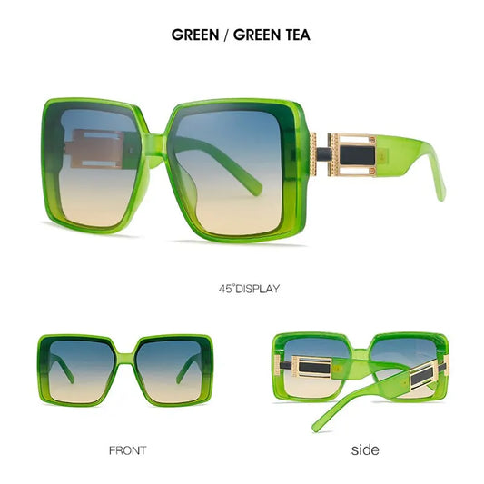 New Luxury Oversized Men Sunglasses Brand Designer Sun Glasses For Women Fashion Gradient Square Shades