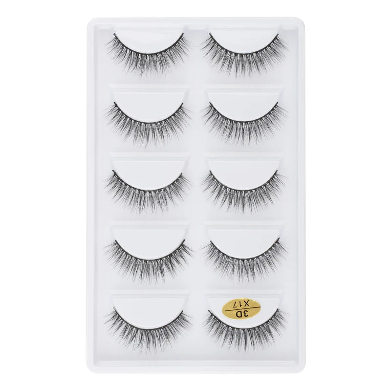 3/5 Pairs Fake Lashes Natural Long False Eyelashes Extension Fluffy 3D Mink Lashes Wispy Strip Eyelashes Makeup Tools maquillaje