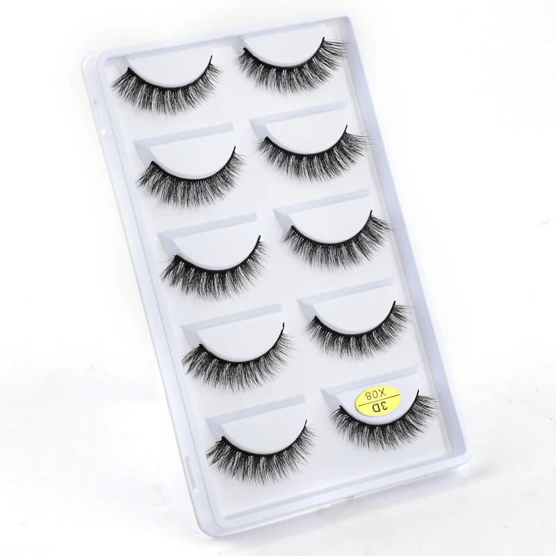 3/5 Pairs Fake Lashes Natural Long False Eyelashes Extension Fluffy 3D Mink Lashes Wispy Strip Eyelashes Makeup Tools maquillaje