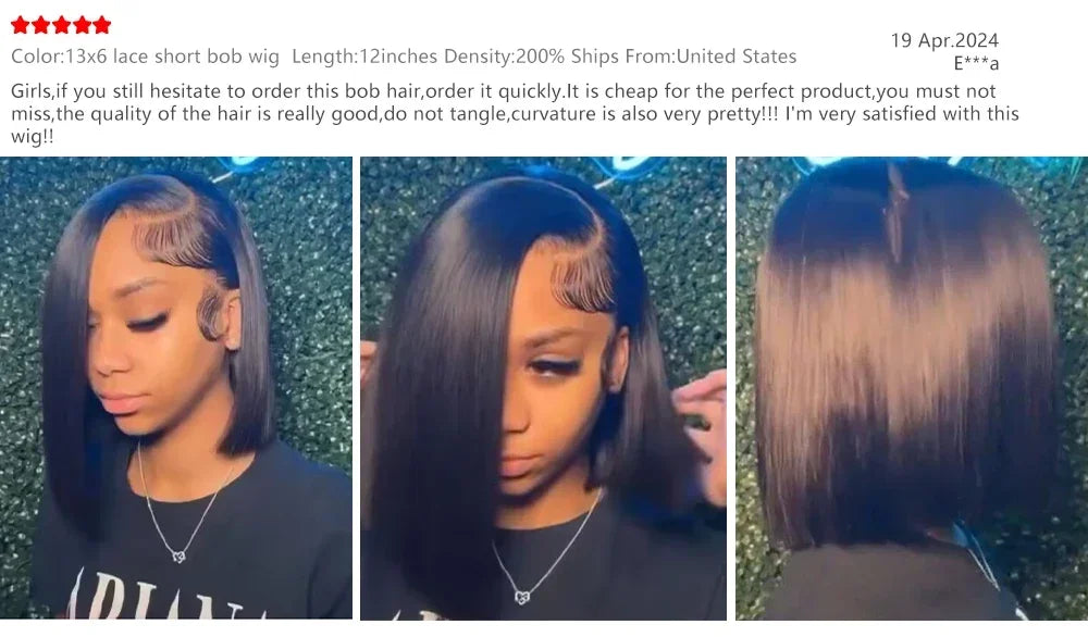 Short Bob Human Hair 13x6 13x4 HD Lace Frontal Wig Natural Color Bone Straight 4x4 Closure Bob Wigs Pre Plucked With Hairline