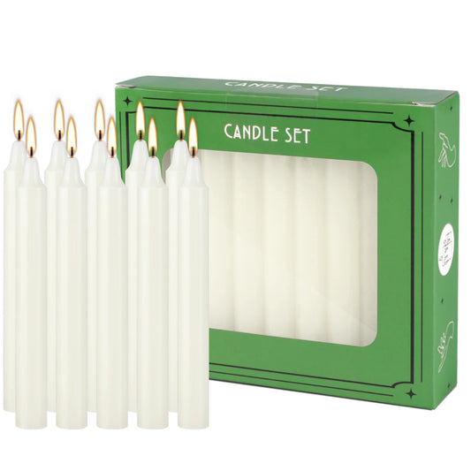 20 Ivory White 4Inch Waxs, Drip-Free, Smoke-Free, Fragrance-Free, Home Dinner Candles, Hand-Pulled, High-Quality, Suitable for Church, Family, Wedding, Party, Seasonal Celebrations, Emergency Situations and Home Decorations,